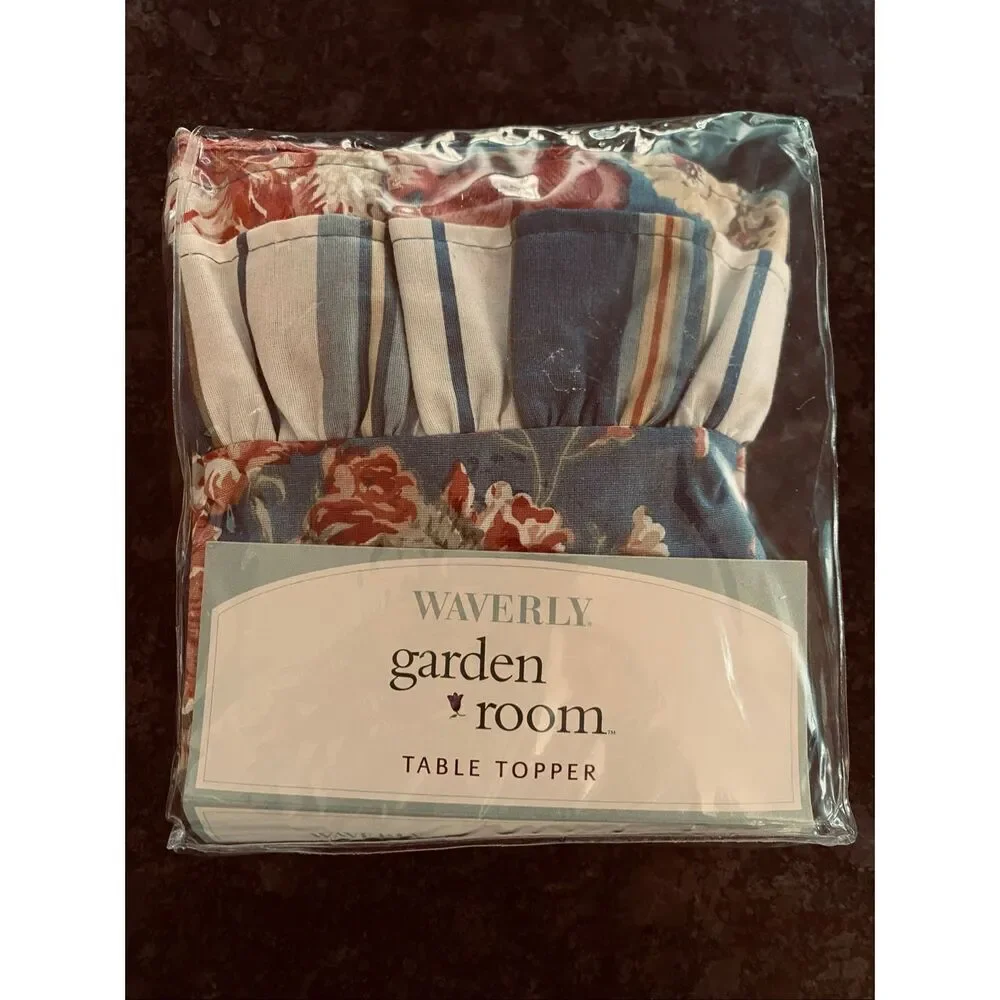 Waverly Garden Room Ruffled Table Topper Tablecloth NEW